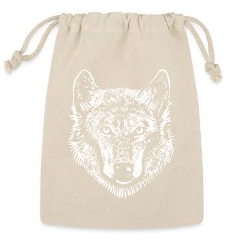 wolf wolves face head - Reusable Gift Bag - Natural - Front