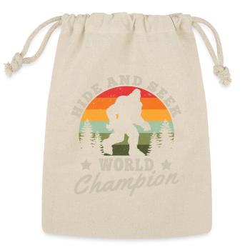 Bigfoot Hide And Seek World Champion Sasquatch - Reusable Gift Bag - Natural - Front