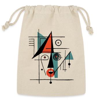 Geometric Face Mosaic - Reusable Gift Bag - Natural - Front