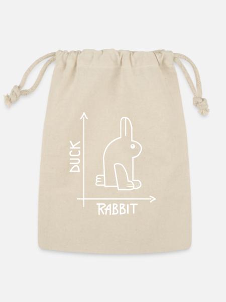 Duck or rabbit Optical Illusion - Reusable Gift Bag - Natural