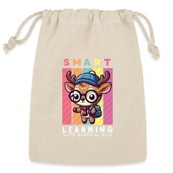 Scholarly Stag – A charming deer in Class” 🦌🎒 - Reusable Gift Bag - Natural - Front