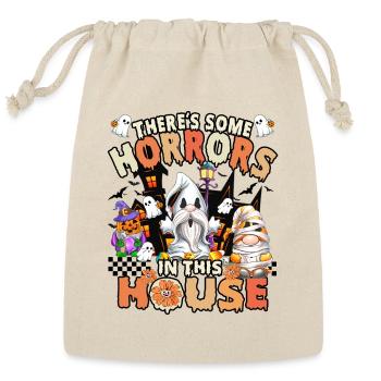 There's Some Horrors In This House Ghost Halloween - Reusable Gift Bag - Natural - Front