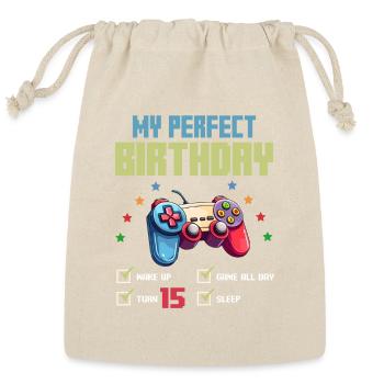 Level 15 Unlocked 15th Birthday Gamer Gifts Boys - Reusable Gift Bag - Natural - Front