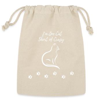 I'm One Cat Short of Crazy - Reusable Gift Bag - Natural - Front