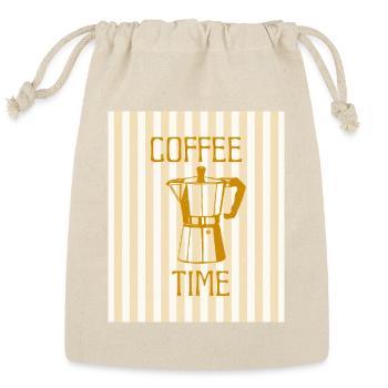 Coffee Time Moka with Stripes 2 - Reusable Gift Bag - Natural - Front