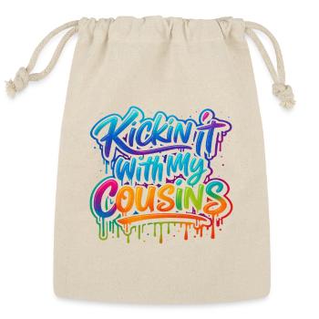 Colorful Cousin Friendship Quote - Reusable Gift Bag - Natural - Front