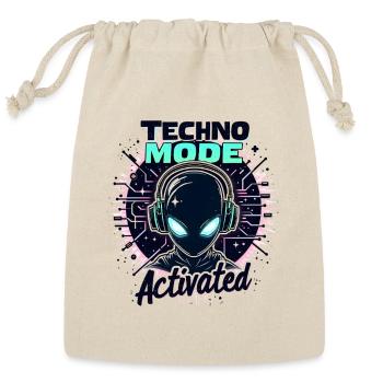 Techno Mode Activated – Rave Music - Reusable Gift Bag - Natural - Front