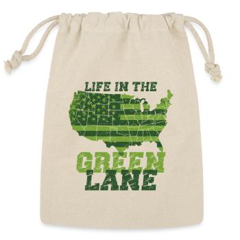 Green Card Approved - Reusable Gift Bag - Natural - Front