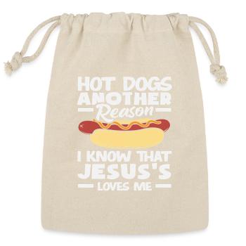 Hot Dog Lover Another Reason Jesus Loves Me - Reusable Gift Bag - Natural - Front