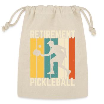 Retirement Pickleball Retro - Reusable Gift Bag - Natural - Front