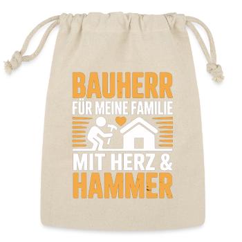 Builders For My Family - Heart - Reusable Gift Bag - Natural - Front