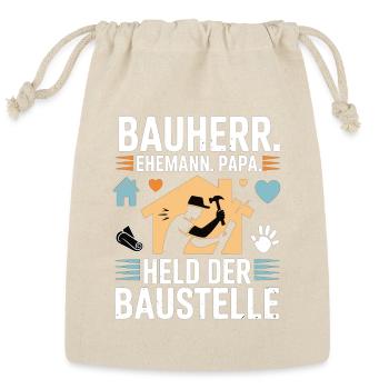 Builders For My Family - Heart - Reusable Gift Bag - Natural - Front