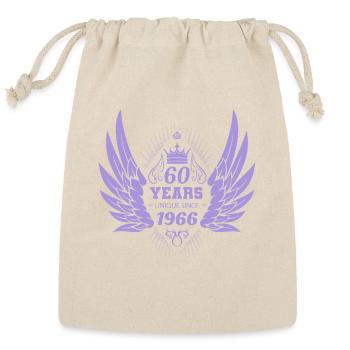 60 years unique vintage angel crown wings - Reusable Gift Bag - Natural - Front