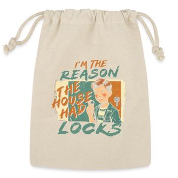 Sibling Brother Sister I'm Reason House Had Locks - Reusable Gift Bag - Natural - Front