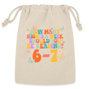 Six Seven 6 7 Meme Teacher Reading 6-7 Teacher - Reusable Gift Bag - Natural - Front