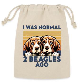 i was normal two beagles ago. funny beagles lover - Reusable Gift Bag - Natural - Front