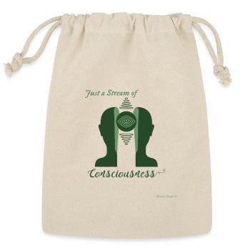 Stream of Consciousness Glyph— Presence Design - Reusable Gift Bag - Natural - Front
