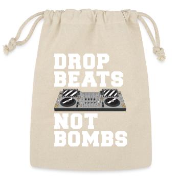 Drop Beats Not Bombs DJ Controller Tee - Reusable Gift Bag - Natural - Front