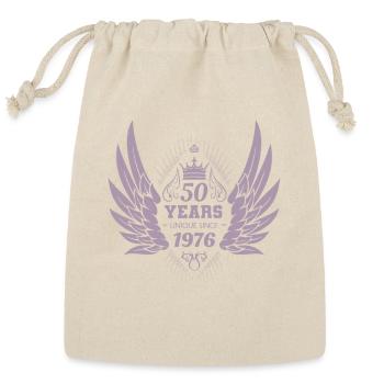 Unique angel vintage 1976 wings crown 50th bday - Reusable Gift Bag - Natural - Front