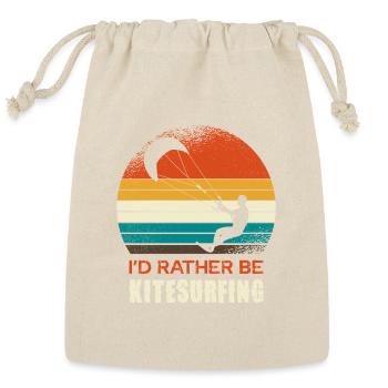 Kitesurf Sunset Retro - Reusable Gift Bag - Natural - Front