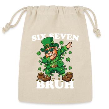 Six Seven Bruh Dabbing Leprechaun 6 7 Fun 6-7 - Reusable Gift Bag - Natural - Front
