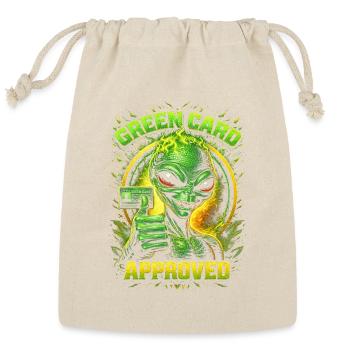 Green Card Approved - Reusable Gift Bag - Natural - Front