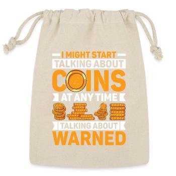 Coin Collecting Collector Warning - Reusable Gift Bag - Natural - Front