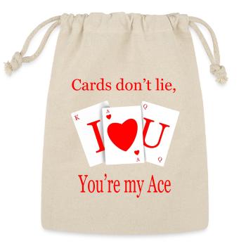 Love Ace Card Heart: Cards Don’t Lie - Reusable Gift Bag - Natural - Front