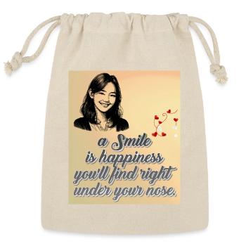 A Smile is Happiness right in front of You - Reusable Gift Bag - Natural - Front