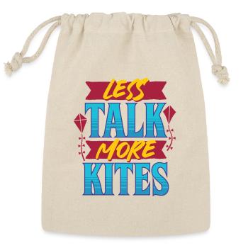 Kite Flying Less Talk More Kites - Reusable Gift Bag - Natural - Front