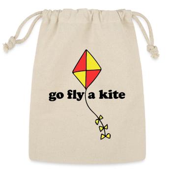 Diamond Kite Burst in Red and Yellow - Reusable Gift Bag - Natural - Front
