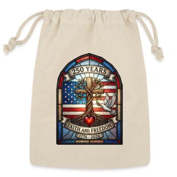 250 Years Faith Freedom Legacy Eagle 250th Anniver - Reusable Gift Bag - Natural - Front
