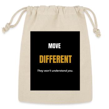 Move Different – Unique Mindset Quote for Leaders  - Reusable Gift Bag - Natural - Front