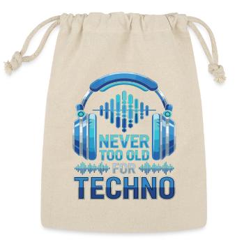 Never Too Old For Techno DJ Music - Reusable Gift Bag - Natural - Front