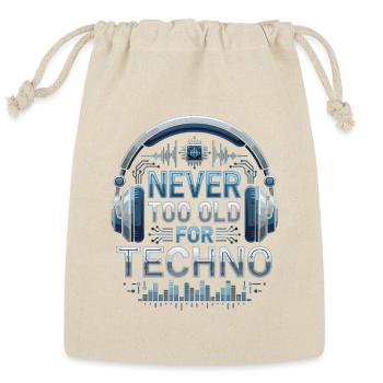 Never Too Old For Techno DJ Music - Reusable Gift Bag - Natural - Front