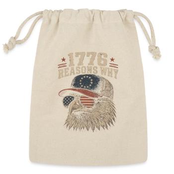 1776 Reasons Why Eagle Funny 4th Of July - Reusable Gift Bag - Natural - Front