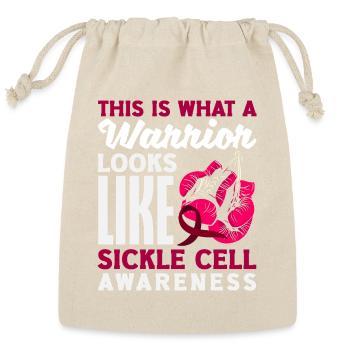 Sickle Cell Awareness Warrior Supporter Survivor - Reusable Gift Bag - Natural - Front