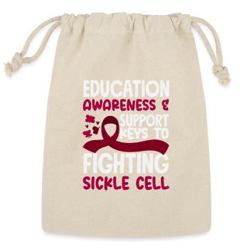 Sickle Cell Awareness Warrior Supporter Survivor - Reusable Gift Bag - Natural - Front
