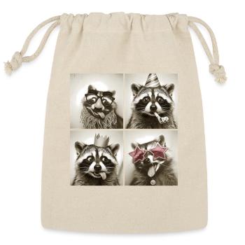 Laughing Raccoon Face Trash Raccoons Unique Quirky - Reusable Gift Bag - Natural - Front