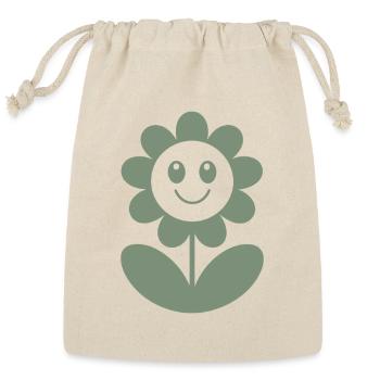 Funny Flower full of happiness  - Reusable Gift Bag - Natural - Front