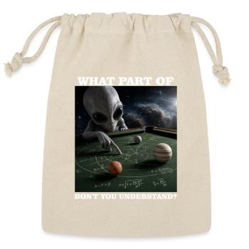 Billiards Physics Alien Nerd Pool Player - Reusable Gift Bag - Natural - Front