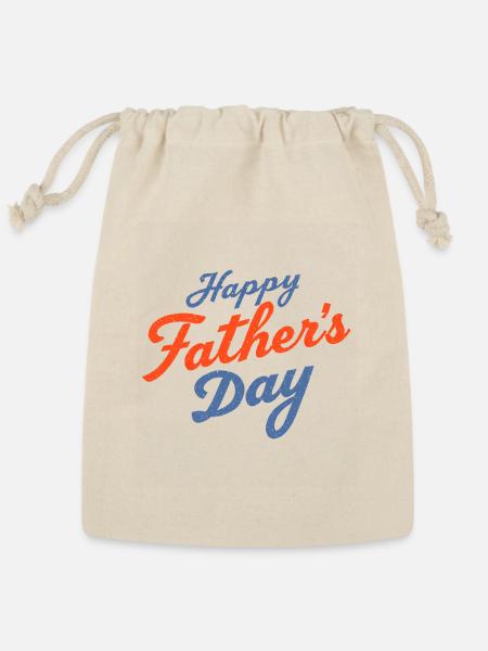 Happy Father's Day Retro Distressed Vintage Typogr - Reusable Gift Bag - Natural