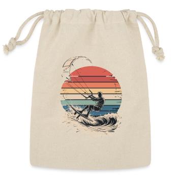  Retro Sunset Kitesurfing Vintage Style - Reusable Gift Bag - Natural - Front