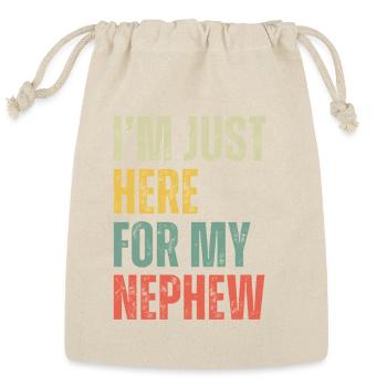 Here for My Nephew - Reusable Gift Bag - Natural - Front