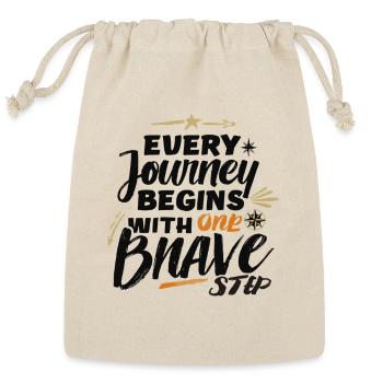Every Journey Begins with One Brave Step - Reusable Gift Bag - Natural - Front