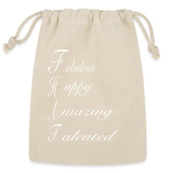 Fabulous Happy Talented Script Typography - Reusable Gift Bag - Natural - Front