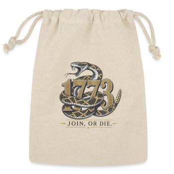Join Or Die 1773 Patriotic Rattlesnake History - Reusable Gift Bag - Natural - Front