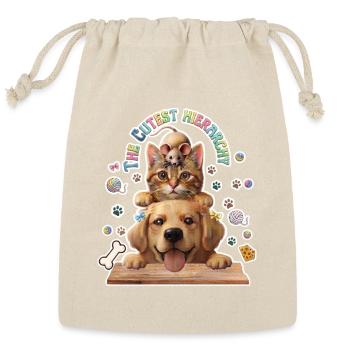 ​Cute Animals Pyramid Design - Funny Animals - Reusable Gift Bag - Natural - Front