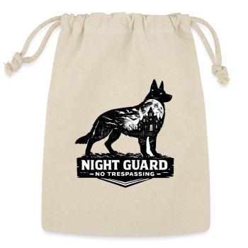 Night Guard No Trespassing German Shepherd Shirt - Reusable Gift Bag - Natural - Front