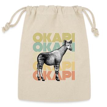 Okapi Vintage Design - Retro Text Overlay - Reusable Gift Bag - Natural - Front